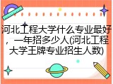 河北工程大学什么专业最好，一年招多少人(河北工程大学王牌专业招生人数)