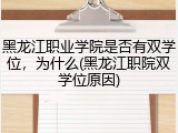 黑龙江职业学院是否有双学位，为什么(黑龙江职院双学位原因)