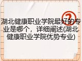 湖北健康职业学院最好的专业是哪个，详细阐述(湖北健康职业学院优势专业)