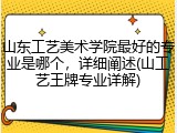 山东工艺美术学院最好的专业是哪个，详细阐述(山工艺王牌专业详解)