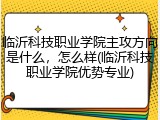 临沂科技职业学院主攻方向是什么，怎么样(临沂科技职业学院优势专业)