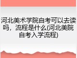 河北美术学院自考可以去读吗，流程是什么(河北美院自考入学流程)