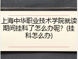 上海中华职业技术学院就读期间挂科了怎么办呢？(挂科怎么办)
