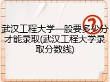 武汉工程大学一般要多少分才能录取(武汉工程大学录取分数线)