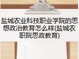 盐城农业科技职业学院的思想政治教育怎么样(盐城农职院思政教育)