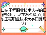 山东工程职业技术大学的口碑如何，现在怎么样了(山东工程职业技术大学口碑现状)