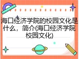 海口经济学院的校园文化是什么，简介(海口经济学院校园文化)