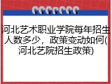 河北艺术职业学院每年招生人数多少，政策变动如何(河北艺院招生政策)
