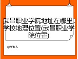 武昌职业学院地址在哪里，学校地理位置(武昌职业学院位置)