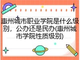 惠州城市职业学院是什么级别，公办还是民办(惠州城市学院性质级别)