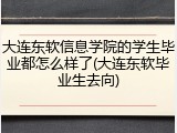 大连东软信息学院的学生毕业都怎么样了(大连东软毕业生去向)