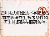 四川电力职业技术学院是否有在职研究生,报考条件如何(川电职院在职研条件)