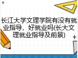 长江大学文理学院有没有就业指导，好就业吗(长大文理就业指导及前景)