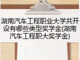 湖南汽车工程职业大学共开设有哪些类型奖学金(湖南汽车工程职大奖学金)