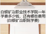 白银矿冶职业技术学院一年学费多少钱，还有哪些费用(白银矿冶职院学费)
