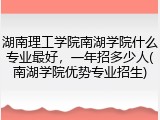 湖南理工学院南湖学院什么专业最好，一年招多少人(南湖学院优势专业招生)