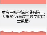 重庆三峡学院有没有院士，大概多少(重庆三峡学院院士数量)