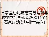 石家庄幼儿师范高等专科学校的学生毕业都怎么样了(石家庄幼专毕业生去向)