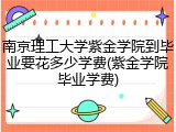 南京理工大学紫金学院到毕业要花多少学费(紫金学院毕业学费)