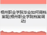 梧州职业学院毕业如何调档案呢(梧州职业学院档案调动)