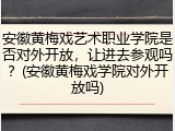 安徽黄梅戏艺术职业学院是否对外开放，让进去参观吗？(安徽黄梅戏学院对外开放吗)