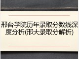 邢台学院历年录取分数线深度分析(邢大录取分解析)