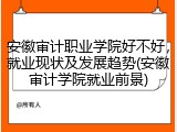 安徽审计职业学院好不好，就业现状及发展趋势(安徽审计学院就业前景)