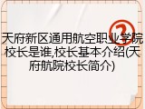 天府新区通用航空职业学院校长是谁,校长基本介绍(天府航院校长简介)