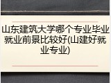 山东建筑大学哪个专业毕业就业前景比较好(山建好就业专业)