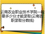 云南农业职业技术学院一般要多少分才能录取(云南农职录取分数线)