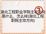 湖北工程职业学院主攻方向是什么，怎么样(湖北工程职院主攻方向)