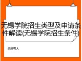 无锡学院招生类型及申请条件解读(无锡学院招生条件)