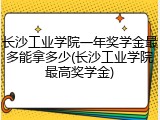 长沙工业学院一年奖学金最多能拿多少(长沙工业学院最高奖学金)