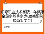 顺德职业技术学院一年奖学金最多能拿多少(顺德职院最高奖学金)