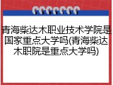 青海柴达木职业技术学院是国家重点大学吗(青海柴达木职院是重点大学吗)