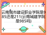 云南城市建设职业学院是985还是211(云南城建学院是985吗)
