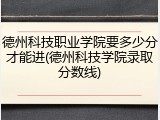 德州科技职业学院要多少分才能进(德州科技学院录取分数线)
