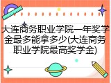 大连商务职业学院一年奖学金最多能拿多少(大连商务职业学院最高奖学金)