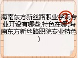 海南东方新丝路职业学院专业开设有哪些,特色在哪(海南东方新丝路职院专业特色)