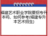 福建艺术职业学院要招专升本吗，如何参考(福建专升本艺术招生)