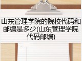 山东管理学院的院校代码和邮编是多少(山东管理学院代码邮编)