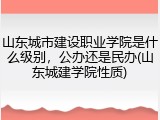 山东城市建设职业学院是什么级别，公办还是民办(山东城建学院性质)