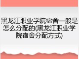 黑龙江职业学院宿舍一般是怎么分配的(黑龙江职业学院宿舍分配方式)