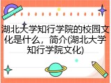 湖北大学知行学院的校园文化是什么，简介(湖北大学知行学院文化)