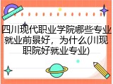 四川现代职业学院哪些专业就业前景好，为什么(川现职院好就业专业)