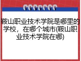 鞍山职业技术学院是哪里的学校，在哪个城市(鞍山职业技术学院在哪)