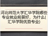 河北师范大学汇华学院哪些专业就业前景好，为什么(汇华学院优势专业)