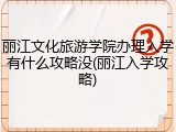丽江文化旅游学院办理入学有什么攻略没(丽江入学攻略)