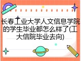 长春工业大学人文信息学院的学生毕业都怎么样了(工大信院毕业去向)