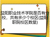 益阳职业技术学院是否有分校，共有多少个校区(益阳职院校区数量)